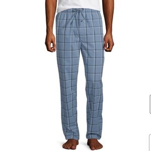 Stanford - Men’s Straight Fit Pajama Pants. Blue/Green. Size Medium